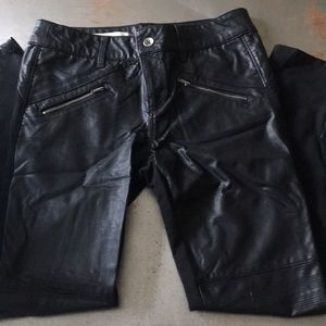 Pilcro Pleather/Stretchy Motorcycle Pants
